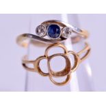 TWO VINTAGE 18CT GOLD RINGS. 4.4 grams. (2)