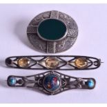 THREE SCOTTISH SILVER BROOCHES. (3)