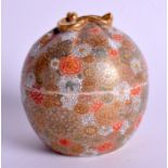 A 19TH CENTURY JAPANESE MEIJI PERIOD SATSUMA BOX AND COVER painted with hundreds of flowers. 8 cm x