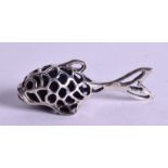 A SILVER FISH PIN CUSHION. 4 cm long.