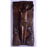 AN UNUSUAL 18TH CENTURY EUROPEAN CARVED WOOD PANEL OF CHRIST possibly Greek or Russian. 70 cm x 32