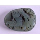 A CHINESE HARDSTONE TOGGLE. 3 cm x 4 cm.