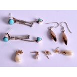 TWO GOLD AND PEARL EARRINGS SETS etc. (8)