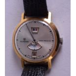 AN UNUSUAL MULTI DIAL NEWMARK WRISTWATCH. 3.25 cm wide.