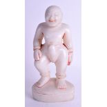AN INDIAN POLYCHROMED MARBLE FIGURE OF A MALE. 23.5 cm high.