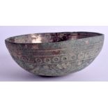 A MIDDLE EASTERN ASIAN WHITE METAL BOWL. 424 grams. 14.75 cm wide.