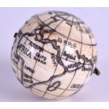 A NOVELTY BONE GLOBE COMPASS. 3.75 cm wide.