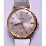 A 14CT GOLD OMEGA AUTOMATIC SEAMASTER DE VILLE WRISTWATCH. 3.25 cm wide.