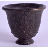 A CHINESE BRONZE TEABOWL. 4 cm high.