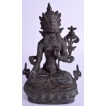 A CHINESE BRONZE GUANYIN. 22 cm high.