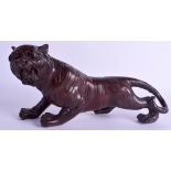 A JAPANESE BRONZE TIGER OKIMONO. 31 cm long.