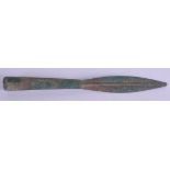 A MIDDLE EASTERN RAJASTHAN BRONZE SPEAR HEAD. 22 cm long.