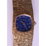 A BOXED LUCIEN PICCARD LAPIS WRISTWATCH. 2 cm wide.