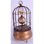 AN AUTOMATON SINGING BIRD CLOCK CAGE. 18 cm high.