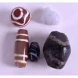 FIVE CENTRAL ASIAN MIDDLE EASTERN AGATE SEALS. (5)