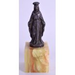 AN ANTIQUE CONTINENTAL FIGURE OF A SAINT. 8 cm high.