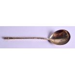 AN ANTIQUE RUSSIAN SILVER SPOON. 55 grams. 18 cm long.