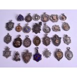 TWENTY SEVEN VINTAGE SILVER MEDALLIONS. (27)