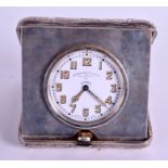 AN UNUSUAL ANTIQUE GOLDSMITHS SILVERSMITH COMPANY SILVER TRAVELLING WATCH. 17.6 oz overall. 10 cm s