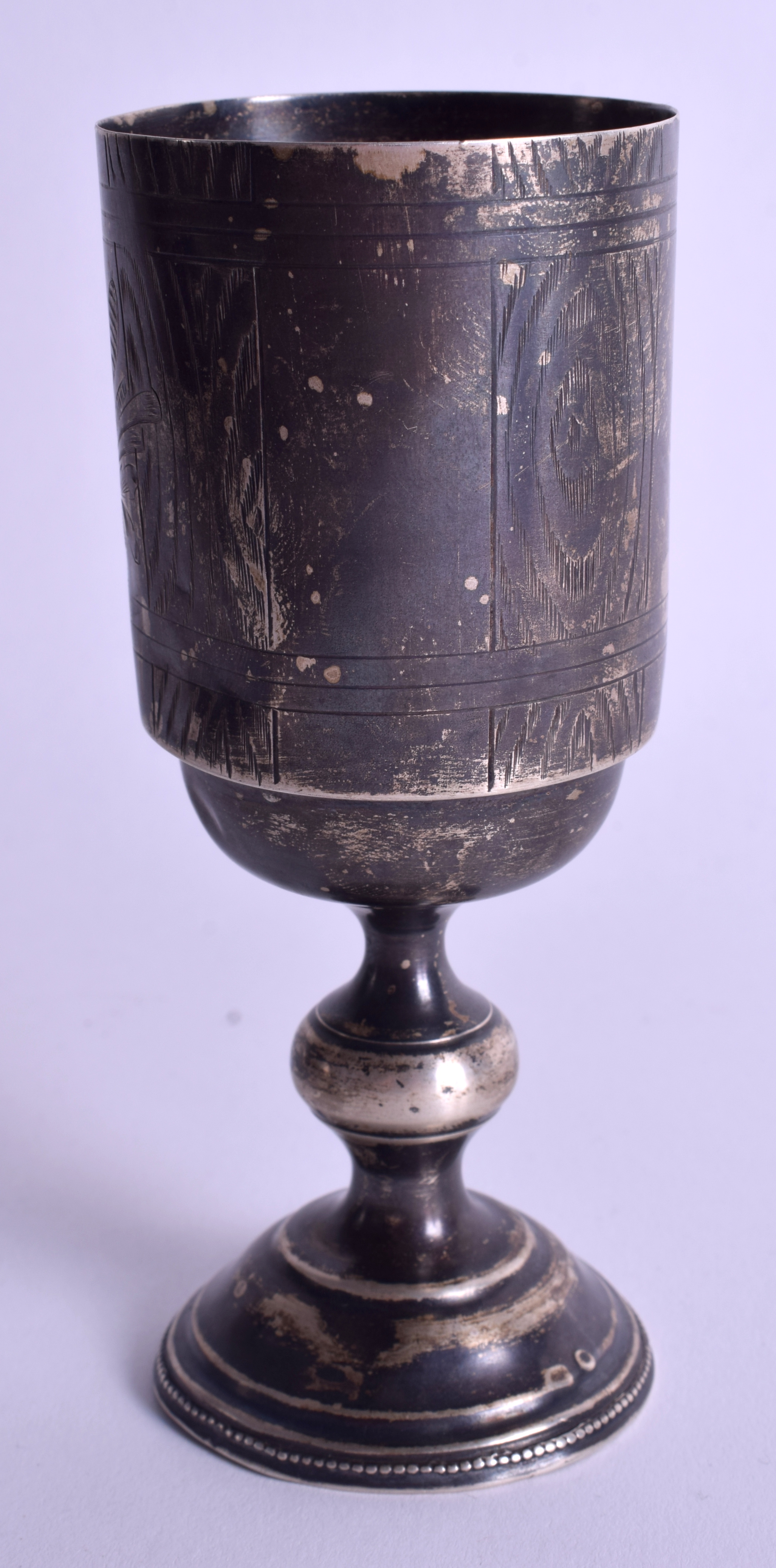A RUSSIAN SILVER GOBLET. 3.2 oz. 14.5 cm high. - Image 2 of 4