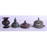 FOUR MIDDLE EASTERN ISLAMIC KHOROSAN BRONZE ITEMS. (4)