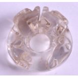 A CENTRAL ASIAN ROCK CRYSTAL TOGGLE. 3.5 cm wide.