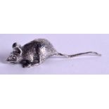 A SILVER MOUSE. 3 cm wide.