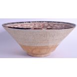 A MIDDLE EASTERN KASHAN POTTERY BOWL. 22.5 cm wide.