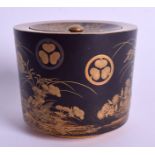 A FINE 19TH CENTURY JAPANESE GOLD LACQUERED CENSER AND COVER of exceptional quality, decorated with