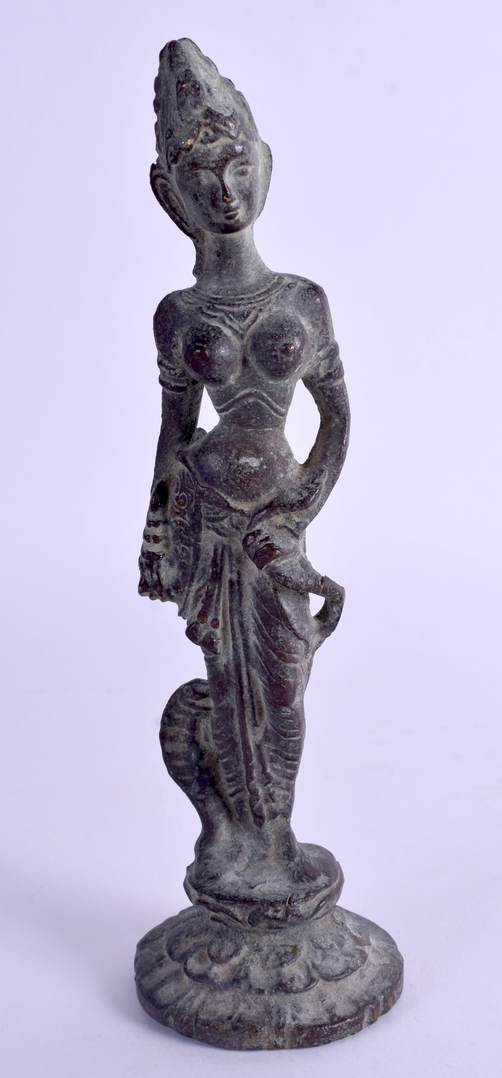 A CHINESE BRONZE DEITY. 20.5 cm high.