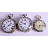 THREE POCKET WATCHES. (3)