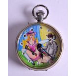 AN UNUSUAL EROTIC POCKET WATCH depicting a Texan male in role play with his partner 'Miss Penelope'