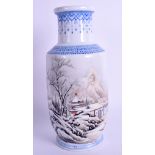 A FINE CHINESE REPUBLICAN PERIOD FAMILLE ROSE LANDSCAPE VASE. 19 cm high.