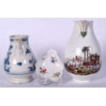 A RARE VIENNA PORCELAIN JUG, together with a Doccia pickle dish and a German jug. (3)