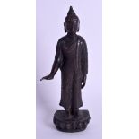 A 19TH CENTURY CHINESE ASIAN TIBETAN BRONZE BUDDHA modelled with one hand outstretched. 16 cm high.