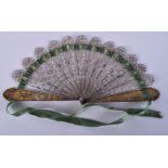 A VICTORIAN SILVER FAN. 22 cm wide.