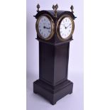 A RARE 19TH CENTURY FRENCH FOUR SIDED CARVED WOOD LONGCASE CLOCK inset with four dials painted with