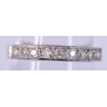 AN 18CT GOLD AND DIAMOND HALF ETERNITY RING. 3.4 grams. Size Q.