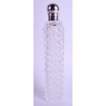 A LARGE ANTIQUE SILVER MOUNTED CUT GLASS SCENT BOTTLE. 18 cm high.