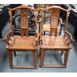 A PAIR OF EARLY 20TH CENTURY CHINESE CHAIRS. 117 cm x 61 cm.