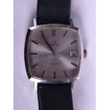 A1 1970S OMEGA STAINLESS STEEL WRISTWATCH. 3 cm square.