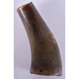 AN EARLY 19TH CENTURY CARVED HORN MOSAIC SCRIMSHAW. 17 cm high.