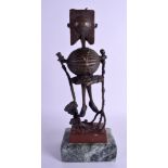 AN UNUSUAL 1970S BRONZE ABSTRACT FIGURE After Pablo Picasso, modelled upon a marble base. Bronze 35