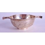 A 1930S ART DECO SCOTTISH SILVER QUAICH. Edinburgh 1935. 4.3 oz. 15 cm wide.