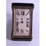 AN ART DECO SILVER ENAMEL TRAVELLING PURSE WATCH with black numerals. 3 cm x 5.25 cm.