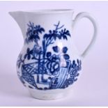 AN 18TH CENTURY WORCESTER SPARROW BEAK JUG decorated with an Early Print of the plantation pattern.