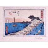 FOUR 19TH/20TH CENTURY JAPANESE MEIJI PERIOD WOODBLOCK PRINTS. Largest image 21 x 13 cm. (4)