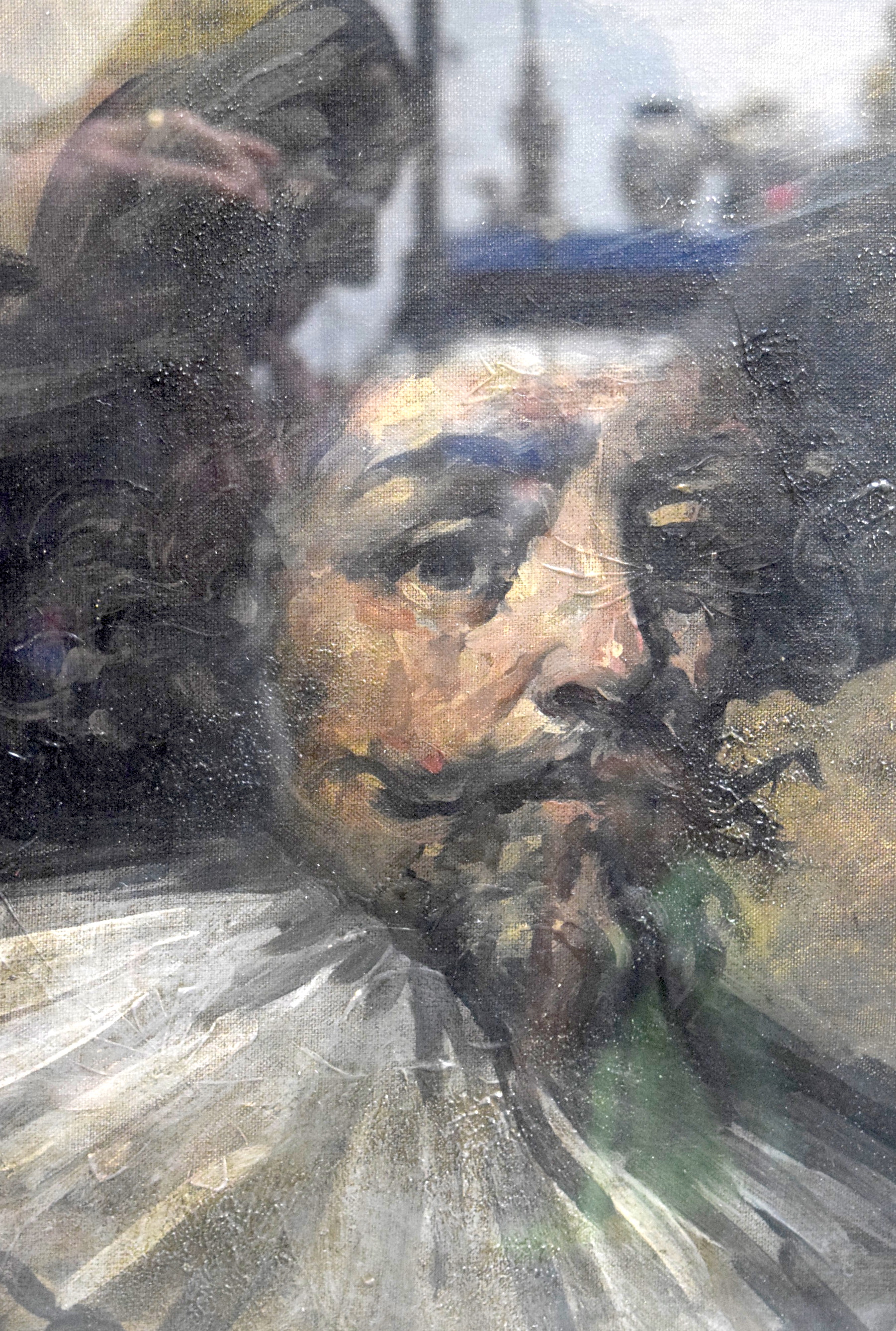 EUROPEAN SCHOOL (Early 20th century) FRAMED OIL ON CANVAS STRETCHED ON BOARD, portrait of Rembrandt