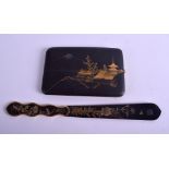 AN EARLY 20TH CENTURY JAPANESE TAISHO PERIOD KOMAI STYLE CIGARETTE CASE together with a similar Kom