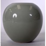 A CHINESE PALE GLAZED VASE BEARING QIANLONG MARKS, globular in form. 7 cm.